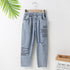 Girls Spring And Autumn Holes Denim Pants